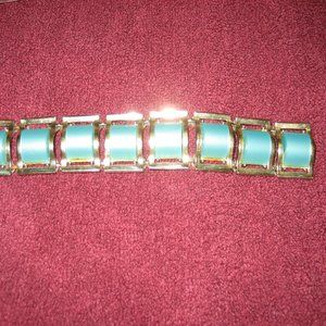 vintage 1950's turquoise thermoset bracelet, 7"l
